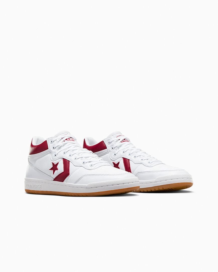 Zapatillas Skate Converse CONS Fastbreak Pro Cuero Hombre Blancas Rojas Blancas | PE 7E5240